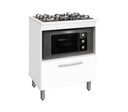Ver imagem 2 de Balcao / Gabinete p/ cooktop 05 bocas e p/ Forno Bur. Branco PASSE BEM