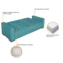 Ver imagem 4 de Sofá Cama 3 Lugares Jobim Suede - Doce Sonho Móveis SOFÁ CAMA SOFÁ 3 LUGARES Azul Turquesa