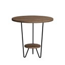 Ver imagem 2 de Mesa Lateral Redonda Industrial Italy Ferro Preto e Tampo Amêndoa