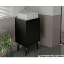 Ver imagem 1 de Bancada de Banheiro C/ Pés Bn3641 S/ Cuba C/ 1 Porta 45cm Preto - Tecno Mobili