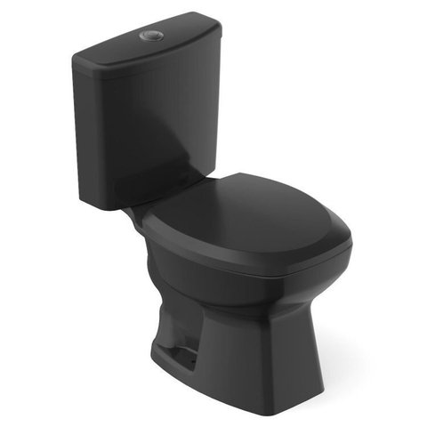 Kit 2 Vaso Sanitários com Caixa Acoplada e Assento Soft Close Thema Incepa Preto/Brilhante