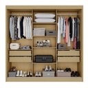 Ver imagem 4 de Guarda-Roupa Casal 3 Portas 4 Gavetas 100% MDF Ipanema Bege/Jequitibá