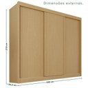Ver imagem 3 de Guarda-Roupa Casal 3 Portas 4 Gavetas 100% MDF Ipanema Bege/Jequitibá