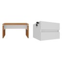Ver imagem 2 de Mesa para Diretor em Tamburato 1250 com Suspensas com Chave 2 Gavetas 100% MDF 125,3cm Freijó e Branco Artany