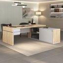 Ver imagem 2 de Escrivaninha Mesa Escritório Diretor em Tamburato com 2 Gavetas