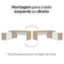 Ver imagem 5 de Escrivaninha Mesa Escritório Diretor em Tamburato com 2 Gavetas 202,5cm Marrom Artany