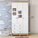 Ver imagem 6 de Guarda-Roupa Bebê 3 Portas 3 Gavetas com Janelas e Pés Mimo 100% MDF Espresso Móveis Branco