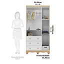 Ver imagem 4 de Guarda-Roupa Infantil 91cm 3 Portas 3 Gavetas com Janelas e Pés Mimo 100% MDF Espresso Móveis