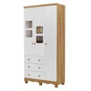 Ver imagem 2 de Guarda-Roupa Bebê 3 Portas 3 Gavetas com Janelas e Pés Mimo 100% MDF Espresso Móveis Branco