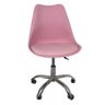 Cadeira Office Base Cromada com Rodizio Giratória Saarinen Rosa - 7