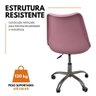 Cadeira Office Base Cromada com Rodizio Giratória Saarinen Rosa - 4
