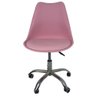 Cadeira Office Base Cromada com Rodizio Giratória Saarinen Rosa - 8