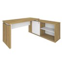 Ver imagem 4 de Escrivaninha em L Mesa Escritório com Porta de Correr e 2 Gavetas