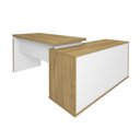 Ver imagem 6 de Escrivaninha em L Mesa Escritório com Porta de Correr e 2 Gavetas 168,5cm Olmo e Branco Artany