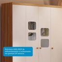 Ver imagem 7 de Guarda-Roupa Infantil 122cm 4 Portas 3 Gavetas com Janelas e Pés Mimo 100% MDF Espresso Móveis Branco/Brilho/Amêndoa