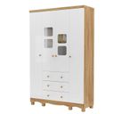 Ver imagem 2 de Guarda-Roupa Infantil 122cm 4 Portas 3 Gavetas com Janelas e Pés Mimo 100% MDF Espresso Móveis Branco/Brilho/Amêndoa
