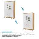 Ver imagem 5 de Guarda-Roupa Bebê 4 Portas 3 Gavetas com Janelas e Pés Mimo 100% MDF Espresso Móveis Amêndoa/Branco