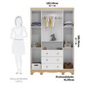 Ver imagem 4 de Guarda-Roupa Infantil 122cm 4 Portas 3 Gavetas com Janelas e Pés Mimo 100% MDF Espresso Móveis Branco/Brilho/Amêndoa