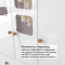 Ver imagem 7 de Guarda-Roupa Bebê 4 Portas 3 Gavetas com Janelas e Pés Mimo 100% MDF Espresso Móveis Amêndoa/Branco