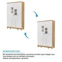 Ver imagem 6 de Guarda-Roupa Infantil 122cm 4 Portas 3 Gavetas com Janelas e Pés Mimo 100% MDF Espresso Móveis Branco/Brilho/Amêndoa