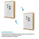 Ver imagem 6 de Guarda-Roupa Infantil 122cm 4 Portas 3 Gavetas com Janelas e Pés Mimo 100% MDF Espresso Móveis Branco/Brilho/Amêndoa