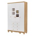 Ver imagem 2 de Guarda-Roupa Bebê 4 Portas 3 Gavetas com Janelas e Pés Mimo 100% MDF Espresso Móveis Amêndoa/Branco