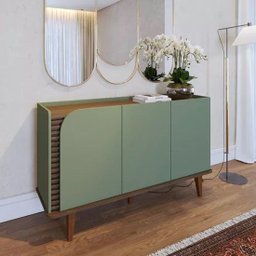 Buffet Aparador Elegance Ripado 3 Portas Pés Mad - 1
