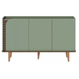 Buffet Aparador Elegance Ripado 3 Portas Pés Mad - 4