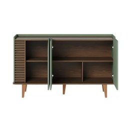 Buffet Aparador Elegance Ripado 3 Portas Pés Mad - 6
