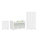 Ver imagem 3 de Quarto de Bebê Completo Berço Minicama Guarda-Roupa 3 Portas e Cômoda 100% MDF Nina Espresso Móveis Branco/Brilho