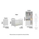 Ver imagem 4 de Quarto de Bebê Completo Berço Minicama Guarda-Roupa 3 Portas e Cômoda 100% MDF Nina Espresso Móveis Branco/Brilho