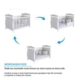 Quarto de Bebê Completo Berço Minicama Guarda-Roupa 3 Portas e Cômoda 100% MDF Nina Espresso Móveis - 5