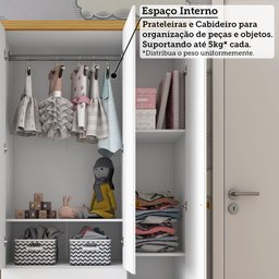 Quarto de Bebê Completo Berço Minicama Guarda-Roupa 3 Portas e Cômoda 100% MDF Nina Espresso Móveis - 12