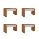 Ver imagem 2 de Conjunto 4 Peças com Escrivaninhas Operacionais Mesa Escritório 1450 Y37 Freijó e Branco Marrom Artany 100% MDF
