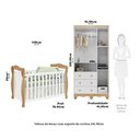 Ver imagem 4 de Quarto de Bebê com Guarda-Roupa 3 Portas e Berço Americano Nina 100% MDF Espresso Móveis Branco/Brilho/Amêndoa