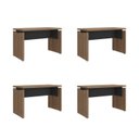 Ver imagem 2 de Conjunto 4 Peças com Escrivaninhas Operacionais Mesa Escritório 1450 Y37 Nogal e Preto Artany 100% MDF