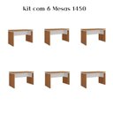 Ver imagem 3 de Kit 6 Peças com Escrivaninhas Operacionais em Tamburato Mesa Escritório 1450