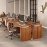 Kit 6 Peças com Escrivaninhas Operacionais em Tamburato Mesa Escritório 1450 - 1