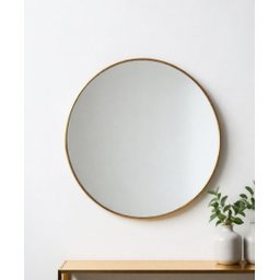Espelho Grande Redondo Moldura Metal Decorativo 80x80cm Luxo - 4