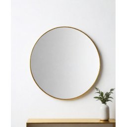 Espelho Grande Redondo Moldura Metal Decorativo 80x80cm Luxo - 2