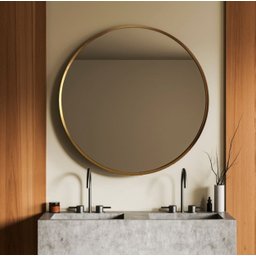Espelho Grande Redondo Moldura Metal Decorativo 80x80cm Luxo - 1
