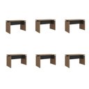 Ver imagem 2 de Conjunto 6 Peças com Escrivaninhas Operacionais em Tamburato Mesa Escritório 1450 100% MDF 145,3cm Nogal e Preto Marrom Artany