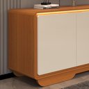 Ver imagem 3 de Aparador Buffet 4 Portas com LED Arcus 218 cm Orgânico - Cedro e Off White