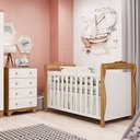 Ver imagem 1 de Quarto de Bebê com Berço Minicama e Cômoda 4 Gavetas 100% MDF Nina Espresso Móveis Branco/Brilho/Amêndoa