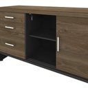 Ver imagem 6 de Kit 2 Peças com Balcão Organizador e Armário Multiuso 2 Portas em Tamburato para Escritório Preto/Charuto Artany