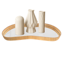 Ver imagem 1 de Bandeja com Borda em Madeira Nature Vidro - Off