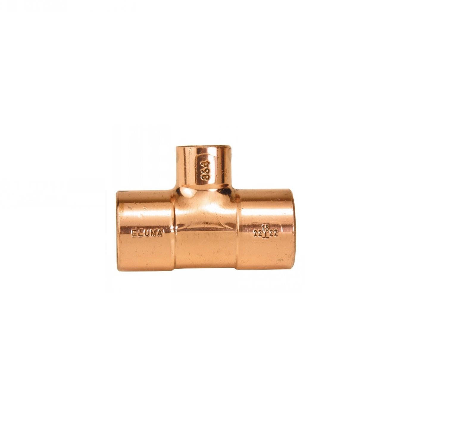 Tê Redução Central Cobre Eluma 54mm x 22mm - 1