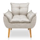 Ver imagem 3 de Kit 2 Poltronas Opala Decorativa Luxo Linho Bege Sky Mobile