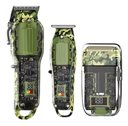 Ver imagem 1 de Máquina de Corte Kit Barbeiro 3 em 1 Camuflado Transparente sem Fio Profissional Kemei Km-2379
