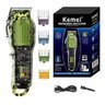 Máquina de Corte Kit Barbeiro 3 em 1 Camuflado Transparente sem Fio Profissional Kemei Km-2379 - 2